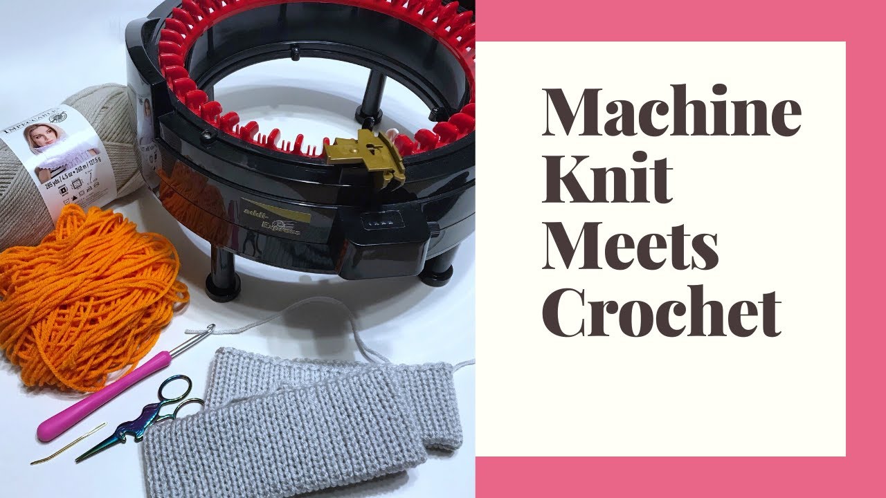 Machine Knit Meets Crochet- How to make a machine knit brim for a crochet  beanie- Tutorial- 