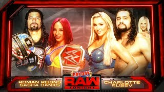 Roman Reigns \& Sasha Banks Vs Rusev \& Charlotte Flair - WWE Raw 10\/10\/2016 (En Español)