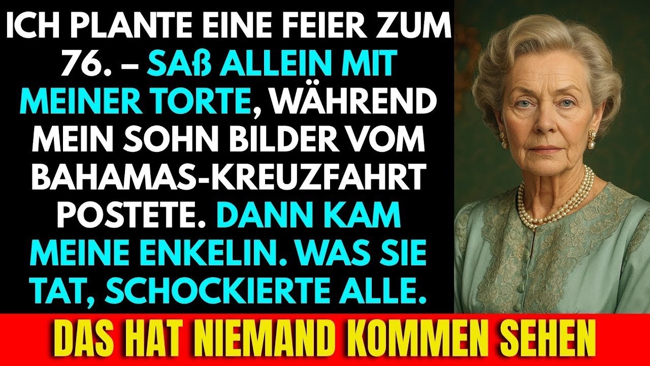 Ich Saß Mit 76 Allein, Mein Sohn Auf Einer Kreuzfahrt, Die Ich Bezahlt Hatte  Dann Kam Meine Enkel