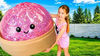 On Construit un Rare Glitter Dumpling Squishy GEANT