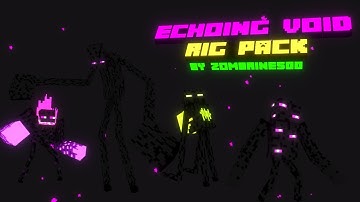 Minecraft Dungeons Echoing Void Blender Rig Pack Showcase
