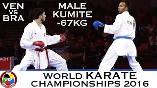 BRONZE. Male Kumite -67kg. MADERA (VEN) vs FIGUEIRA (BRA). 2016 World Karate Championships