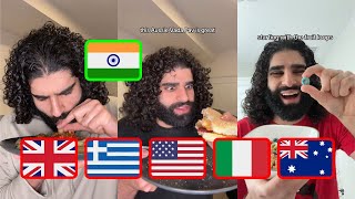 Indian trying foods from different countries 3