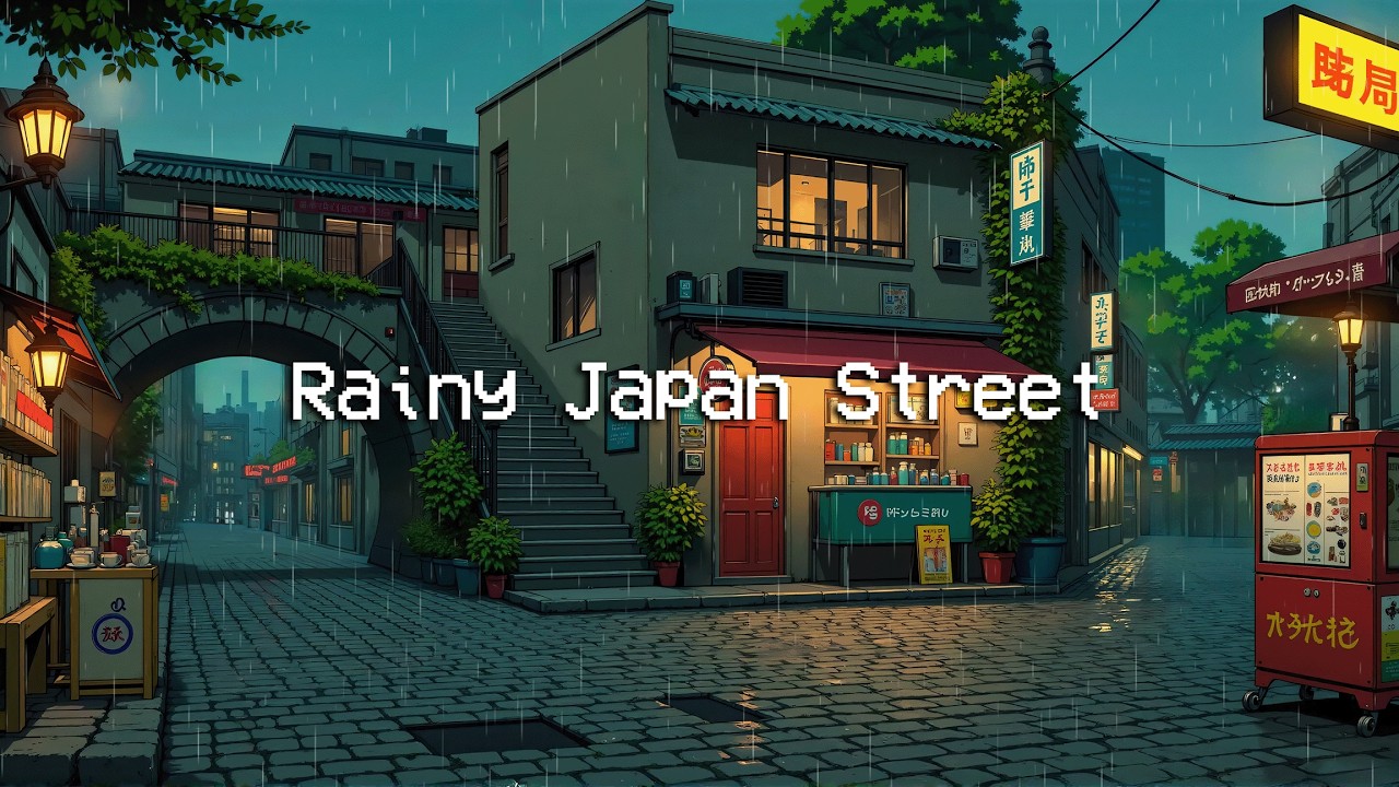 Rainy Japan Street ⛈️ Lofi Healing Chill to Deep to Study, Work, Relax 🌃 Chill Mix