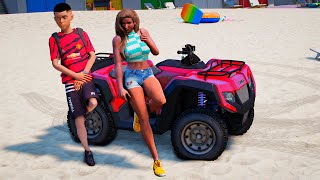 GTA V: MODS | LEVEI MINHA MÃE NA PRAIA DE QUADRICICLO