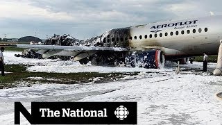 Russian passenger plane bursts into flames killing dozens