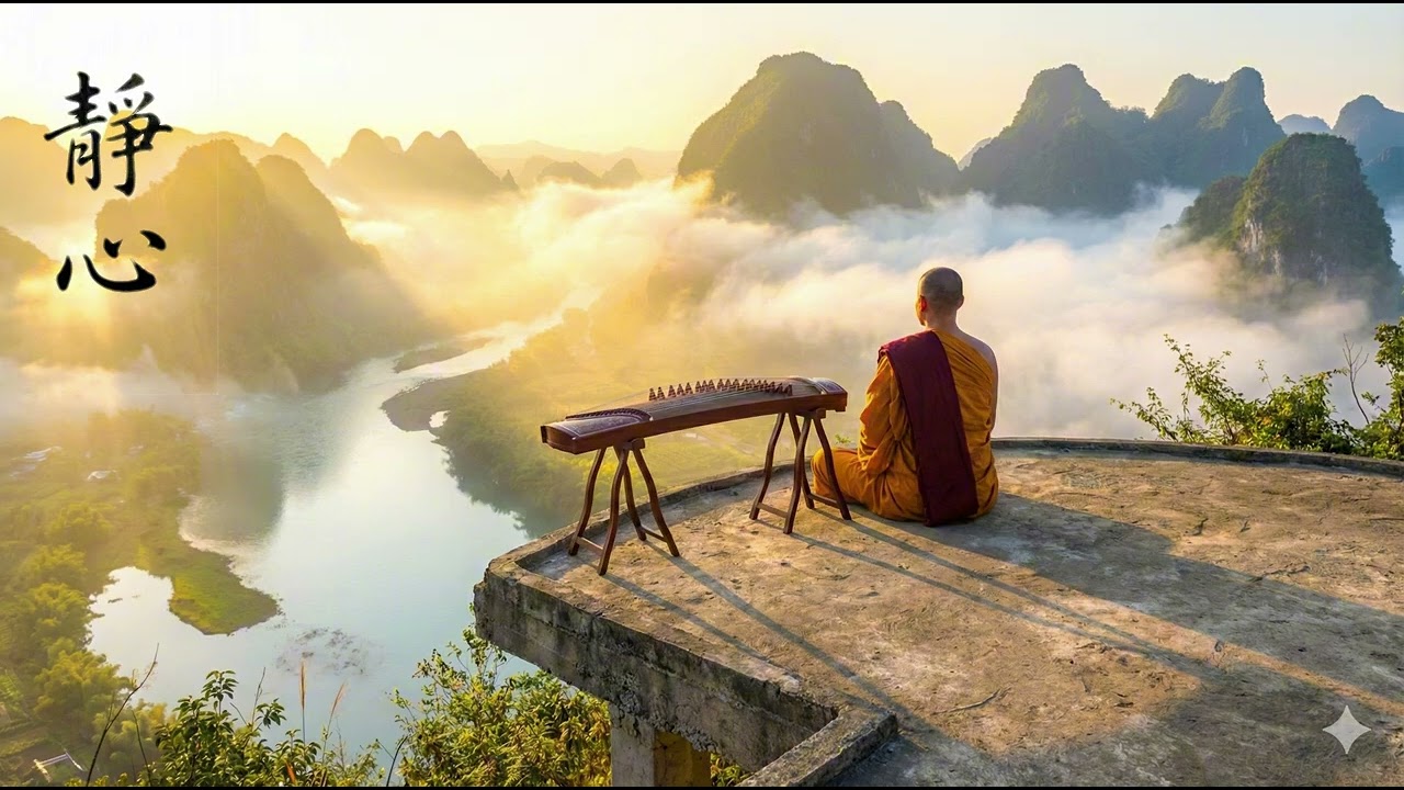 【古箏】流水浮雲 (Floating Clouds) | 432Hz 禪意冥想音樂：五聲調式與流水聲 - 空間淨化、Spa 放鬆、助眠