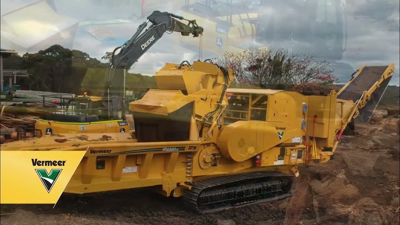 Vermeer HG6800TX Horizontal Grinder Eats Trees for Breakfast YouTube