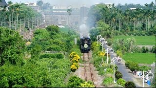 2014/08/17-蒸汽機車CK124南投火車好多節專列2737A次,二水站南(裕民陸橋)鳴笛通過.