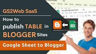 How to Create table in blogger sites directly from Google Sheet