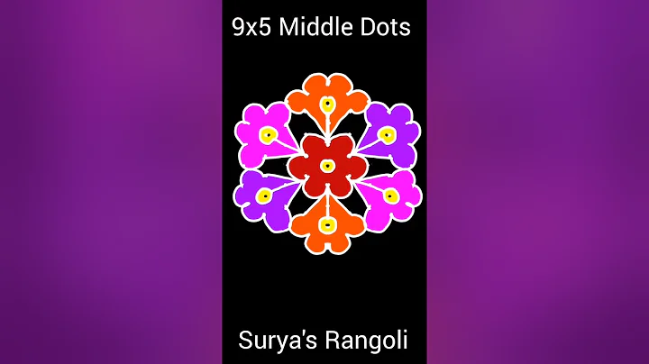 9x5 dots simple and beautiful kolam | Simple rangoli with 9 dots🌹kolam | #shorts #kolam #rangoli
