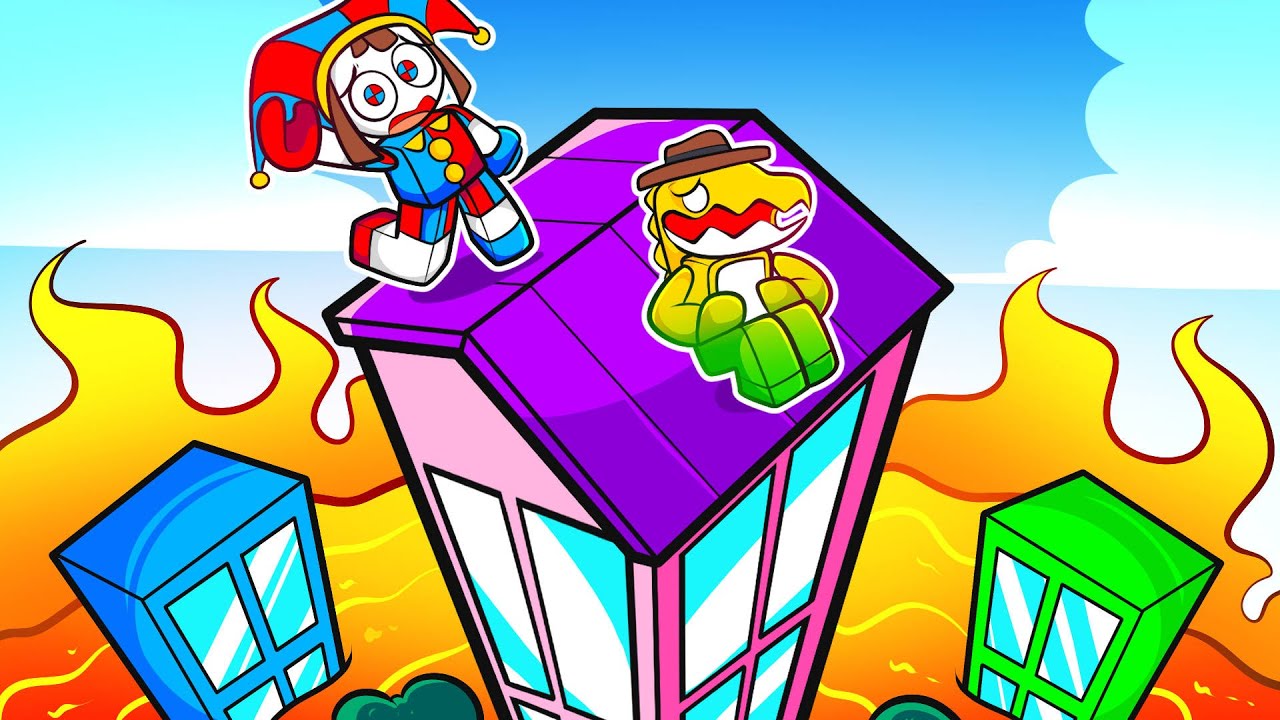 Gummigoo e Pomni SOBREVIVEM no CHÃO É LAVA do Roblox