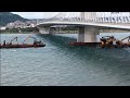2026.07.25 淡江大橋 主橋塔圍堰拆除 一台駁船移至東側 概況 空拍 直播