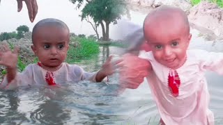 A Cute Baby Bathing Village Life Happy Life In Punjab Stan Rural Punjab