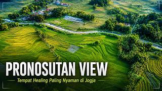 TEMPAT HEALING PALING NYAMAN DI JOGJA | HAMPARAN SAWAH HIJAU PRONOSUTAN KULONPROGO | DRONE VIEW