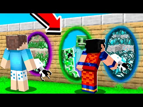 CRIEI PORTAIS ESPECIAIS COM A PORTAL GUN NO MINECRAFT!!