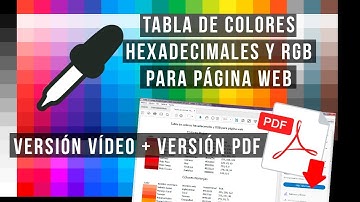 Tabla de colores hexadecimales y RGB para página web