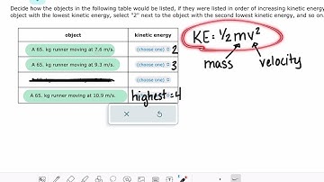 ALEKS: Understanding how kinetic energy scales with mass and speed
