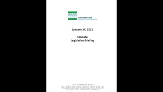 January 14, 2021 SBCCOG Legislative Briefing