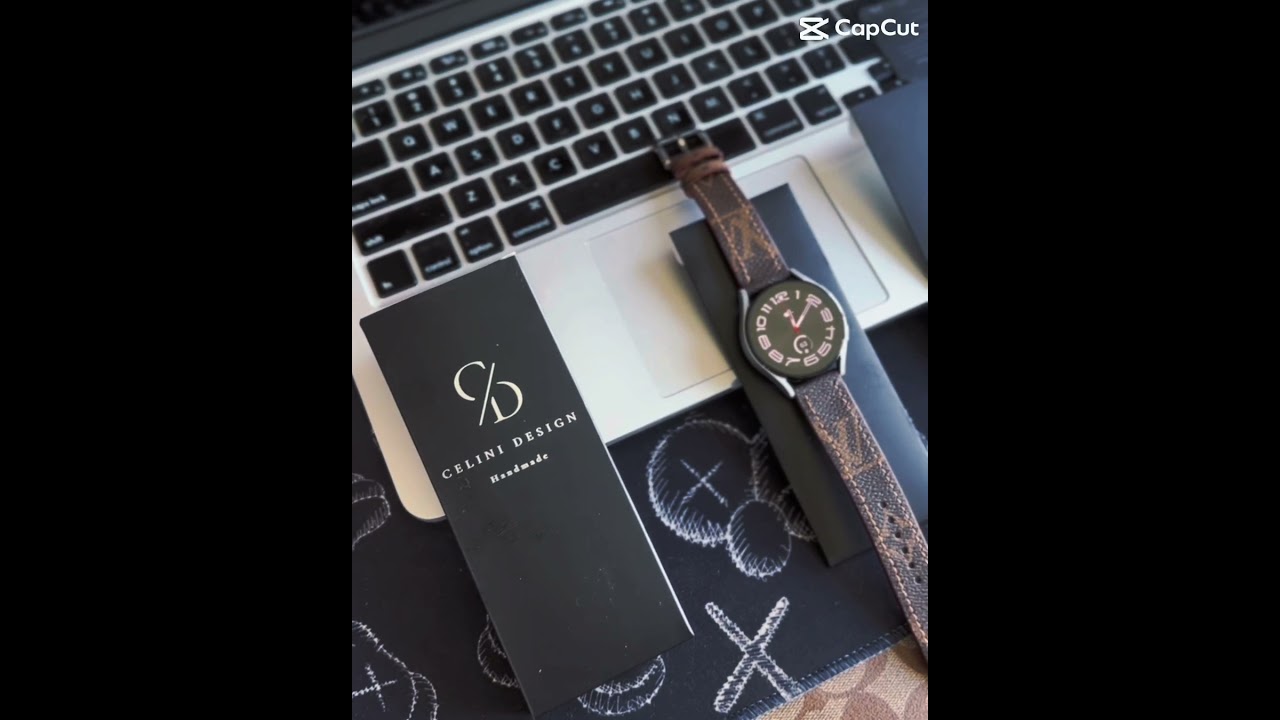 Design LV Samsung Watch Band for Samsung Watch 6,5,4,3, Classic, Pro. Made from authentic old LV Bag