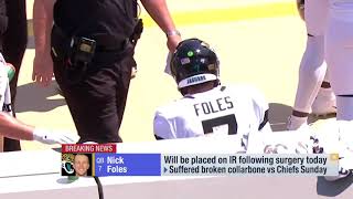 Jags place Nick Foles on IR, trade for QB Josh Dobbs