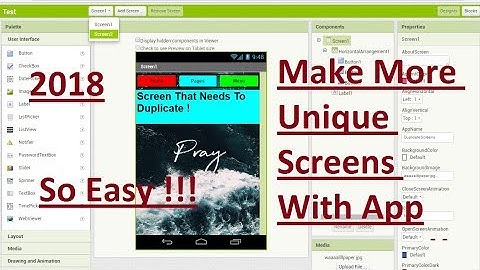 How To Duplicate Screens On MIT APP Inventor 2019 ( Multipule Unique Screens )