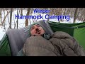 Winter Hammock Camping - Amok Draumr XL - Snow on Unknown Pond