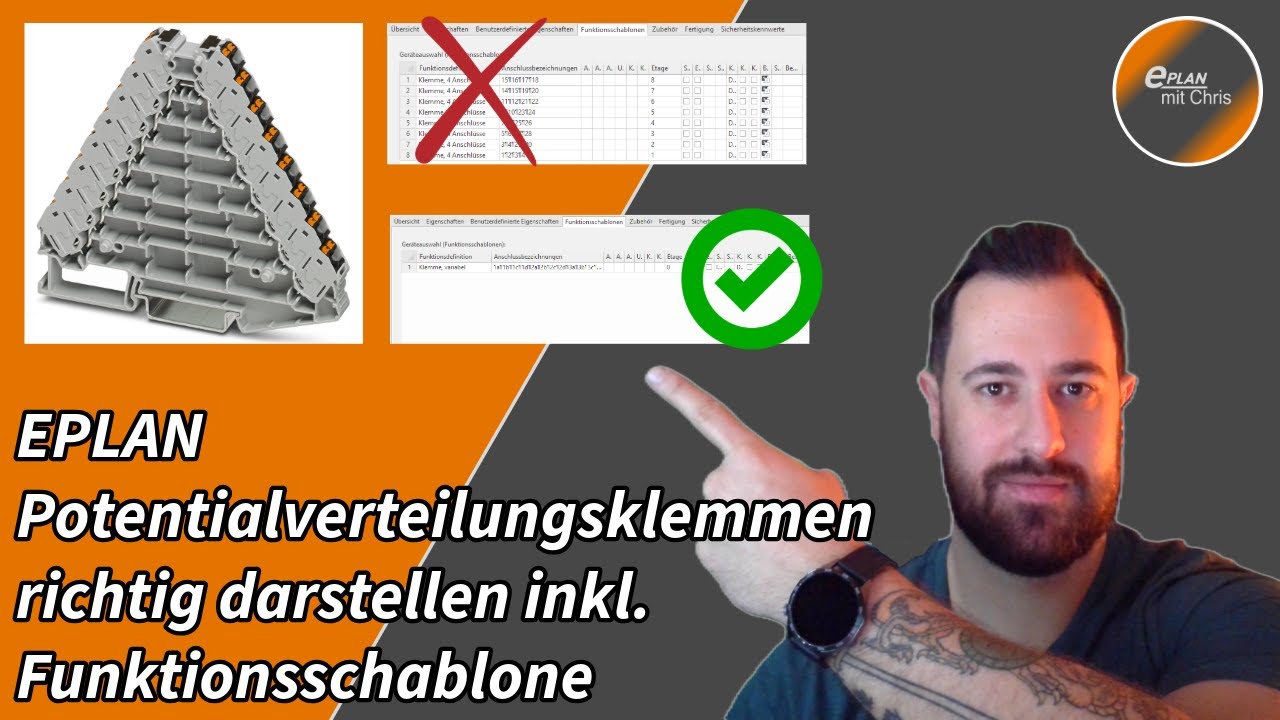 EPLAN Potentialverteilungsklemmen richtig darstellen inkl. Funktionsschablone und Anschlussbild
