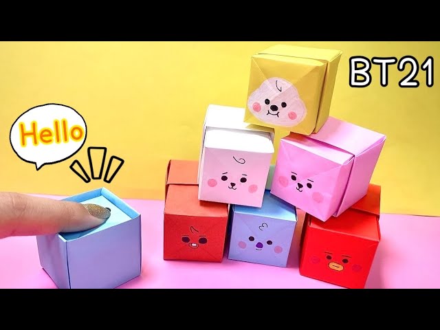 Bts Bt21 簡単プッシュポップの作り方 簡単プッシュポップ折り紙 Pop It Youtube