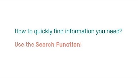 New Official Website Tutorial - Search Function