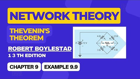 Introductory Circuit Analysis Boylestad Solution|Chapter 9.Example 9.9|Thevenin