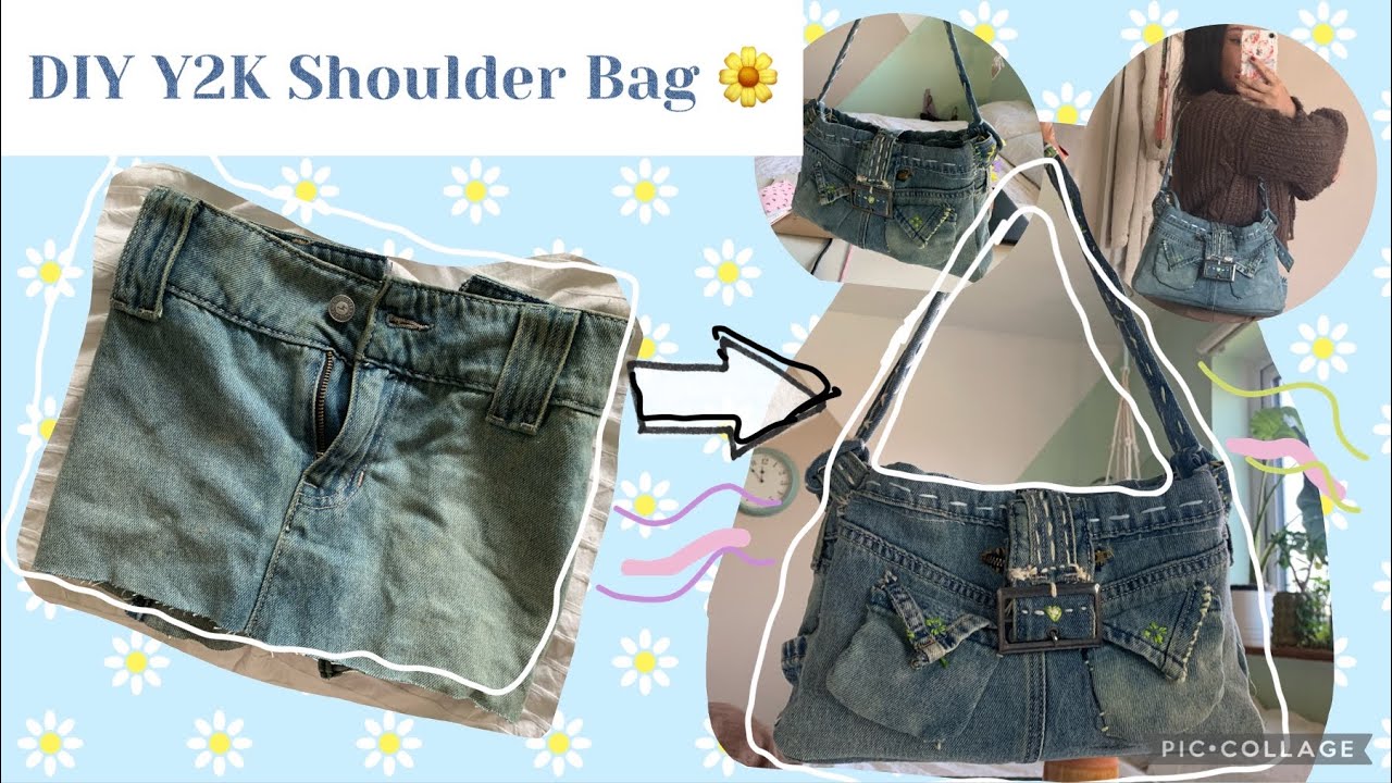 Y2K Denim Shoulder Bag, DIY