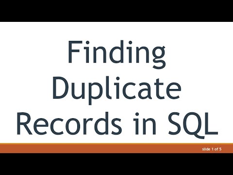 Finding Duplicate Records in SQL