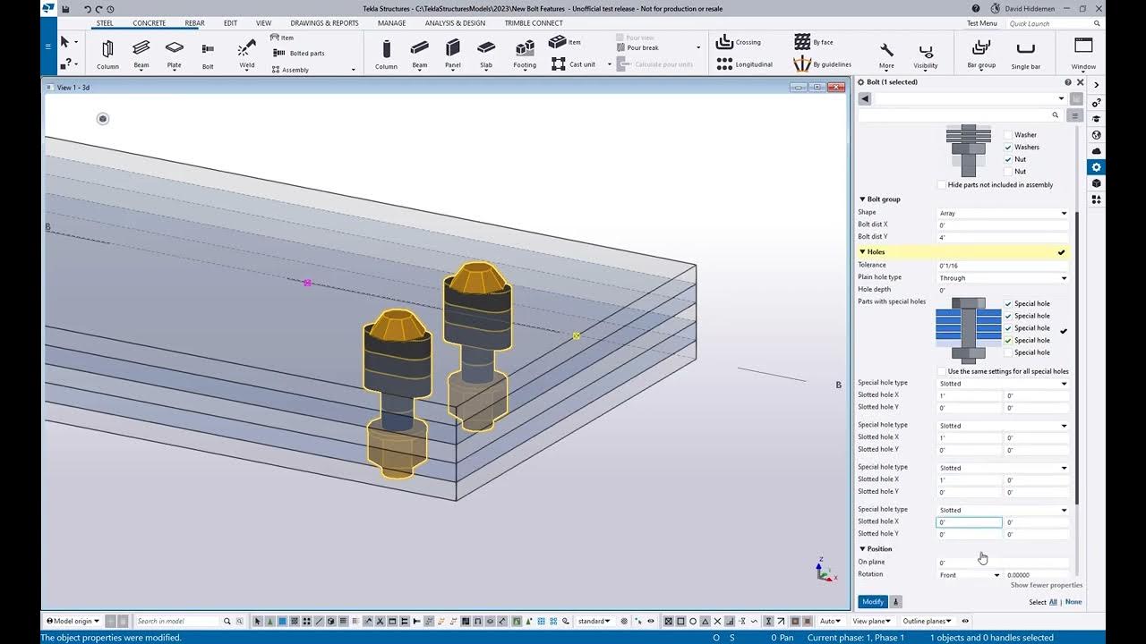 Tekla Structures 2023 New Options for Holes and Slots YouTube