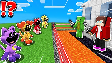 JJ and Mikey save BASE from ARMY SMILING CRITTERS CHALLENGE in Minecraft Maizen Animation