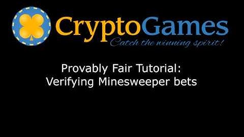 Minesweeper Provably Fair (Crypto.Games)