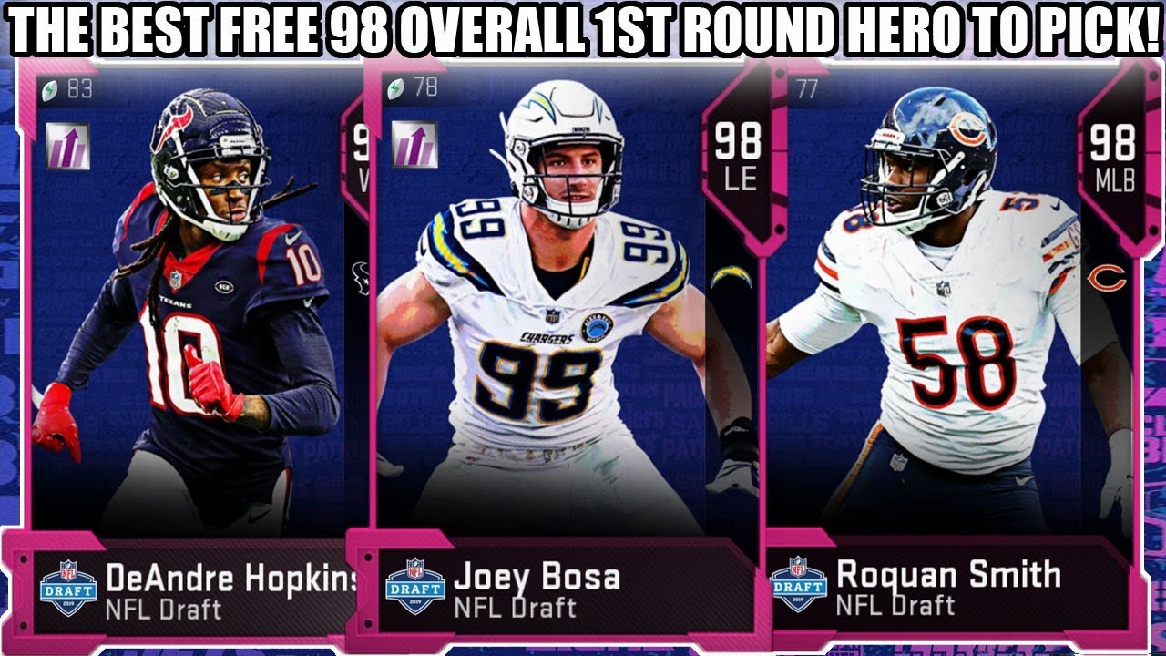 THE BEST FREE 98 OVERALL 1ST ROUND HERO TO PICK! RANKING 1ST ROUND HEROES! | MADDEN 19 ULTIMATE TEAM