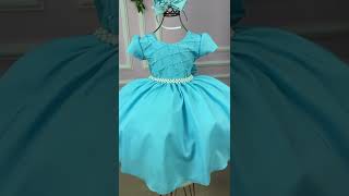 Video Vestido Isa Kids Peito Perola Azul Tiffany