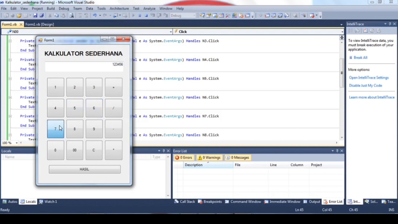 #1 MEMBUAT KALKULATOR SEDERHANA DI VISUAL STUDIO | COURSEWORK - YouTube