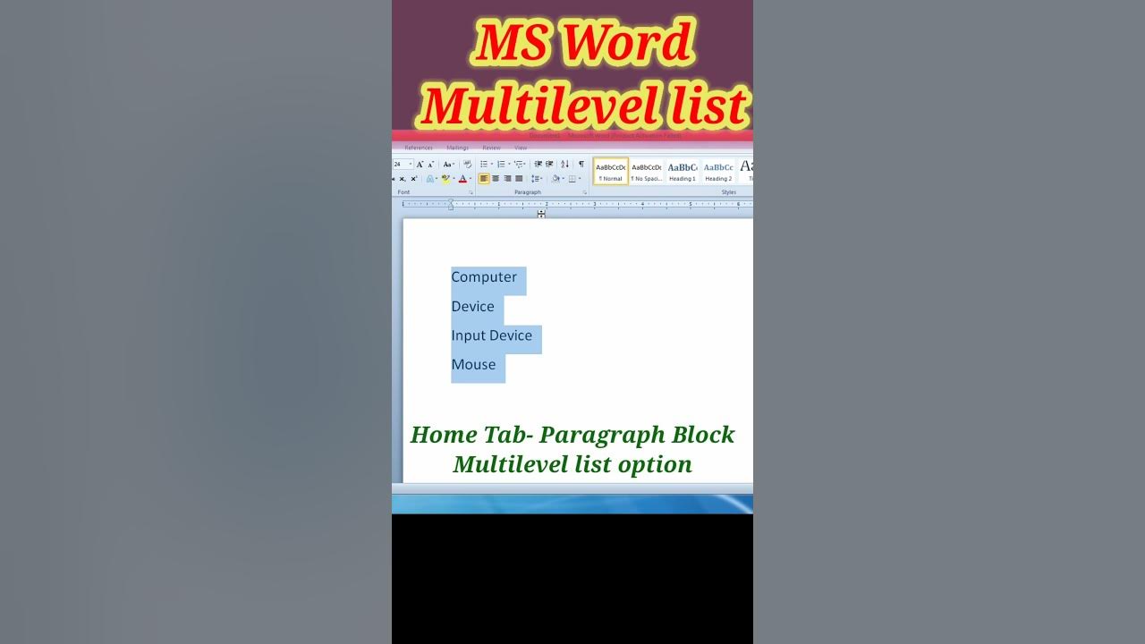 ms-word-multilevel-list-viralshort-msword-mswordtricks