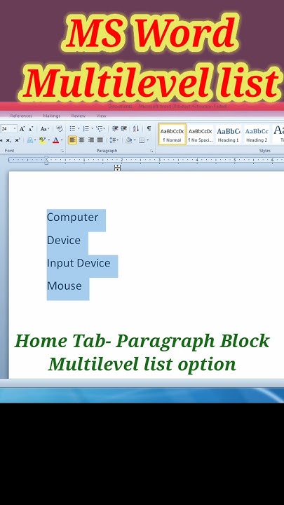 ms-word-multilevel-list-viralshort-msword-mswordtricks