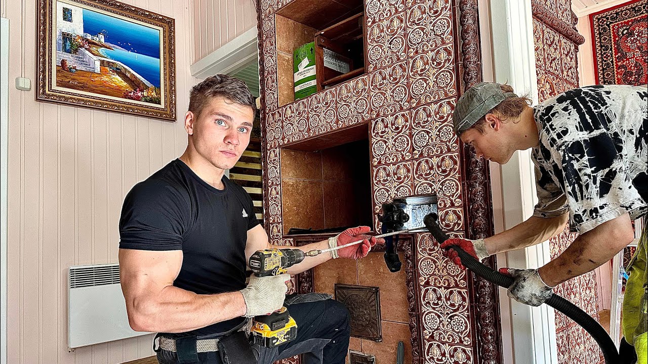 Чистка печи от сажи. Почистили самую красивую печь! Чистка дымохода ...