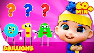 my name is baby db shapes numbers colors mega compilation