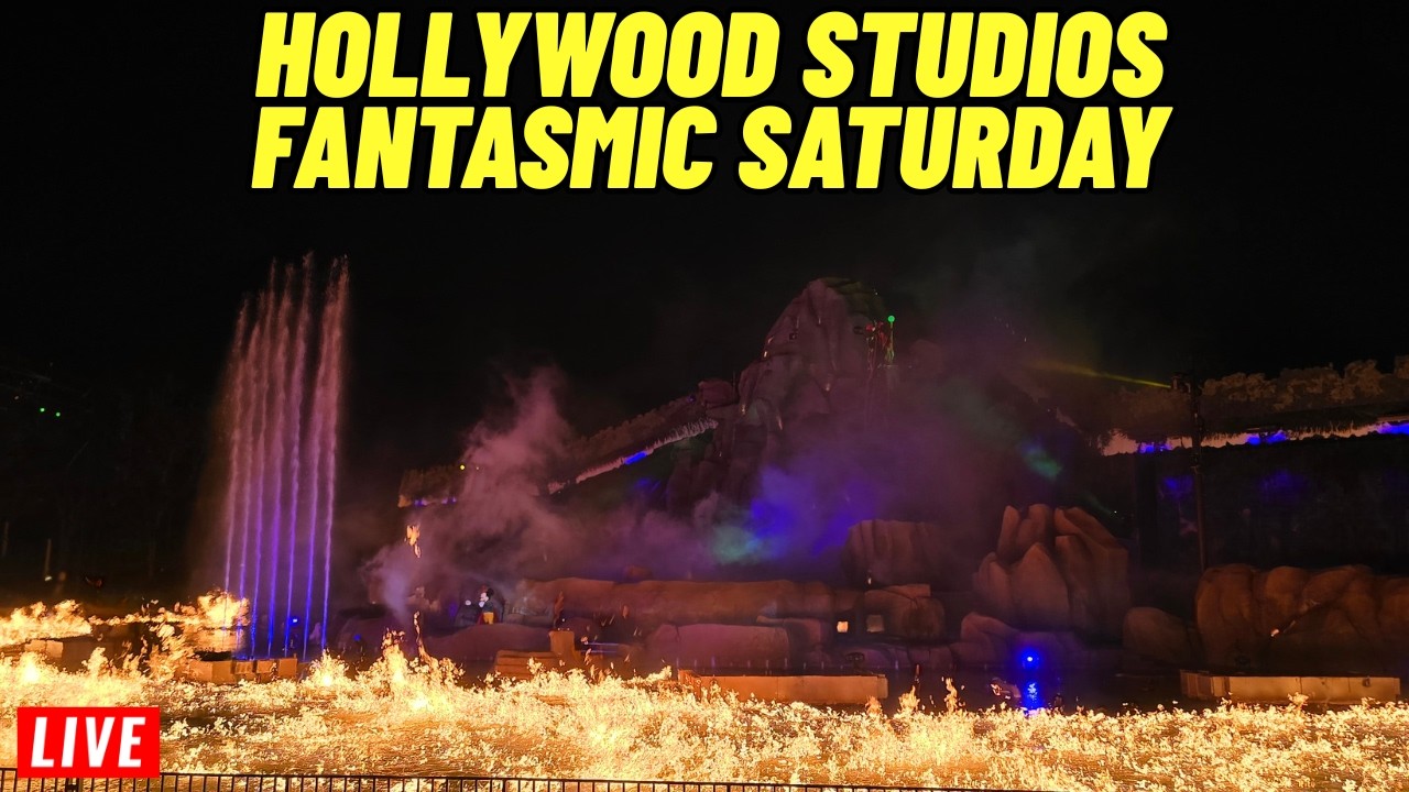 🔴Live Disney's Hollywood Studios Fantasmic at 8:30pm 10pm on Saturday at Walt Disney World 3/28/2026