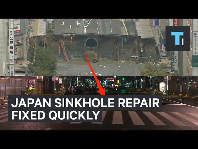 It took less than a week to fix this massive sinkhole in