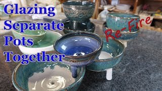 Glazing Pots Together - on purpose