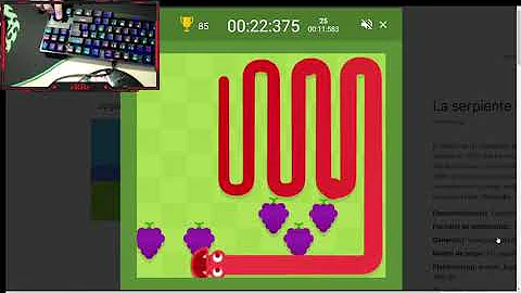 Google Snake Game SpeedRun - 29:313 - Classic Mode (Fast) - 5 Apples - Small Map