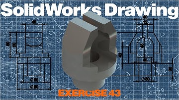 SolidWorks Drawing Tutorial for Beginners | Exercise 43 | Engineering Blueprint Guide