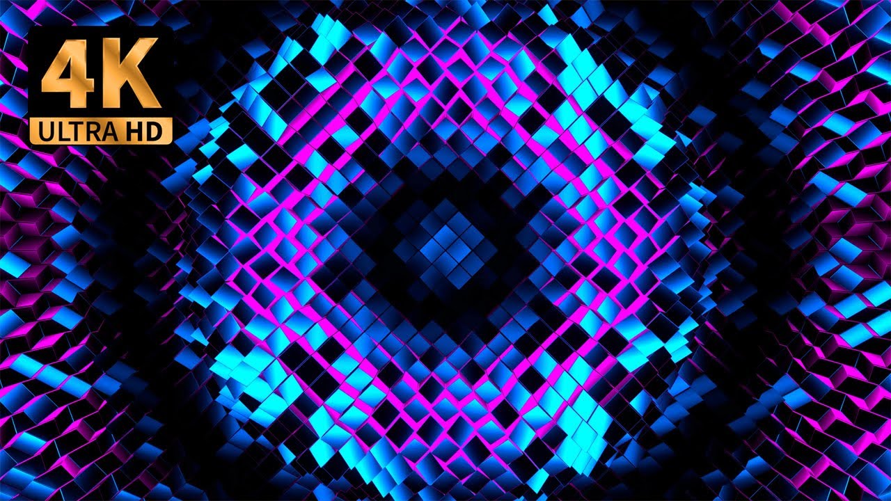 [1 HOUR] 🌟 4K VJ Loop 🌟 Party Lights 🌟 Neon Blue & Pink Glitter Ball ...