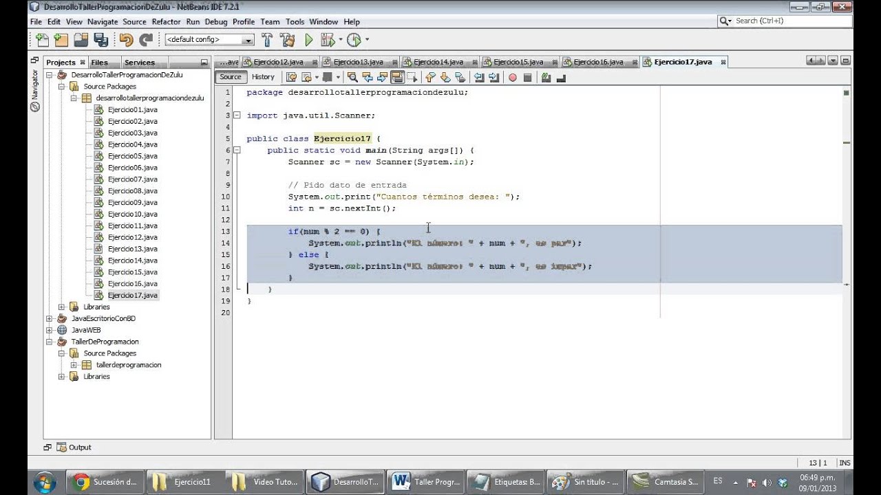 Ejercicio17 (JAVA) - SERIE FIBONACCI - YouTube